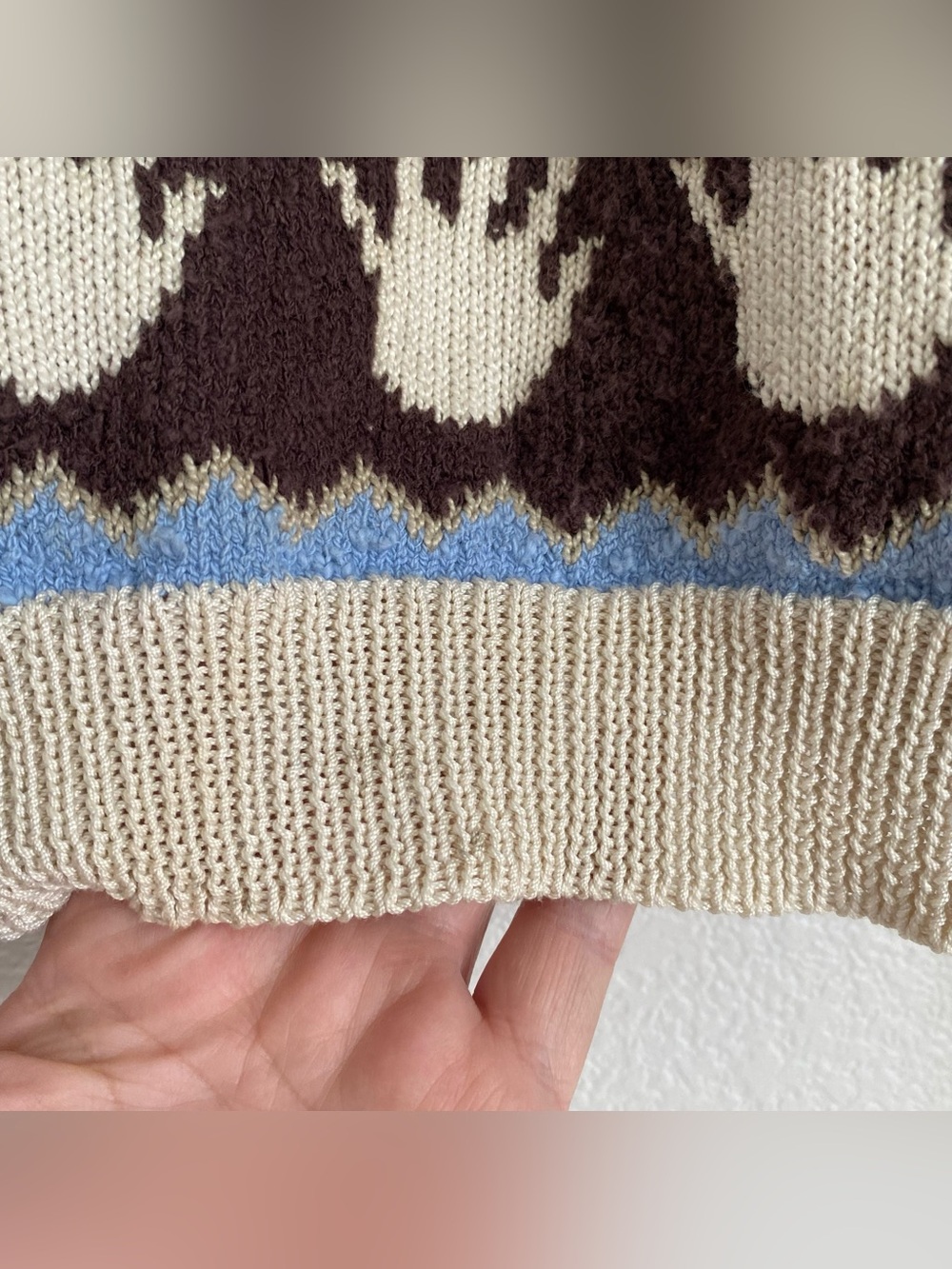 Vintage Felizzi hieroglyphic parietal art hand loomed knitted cardigan sweater - Picture 16 of 16